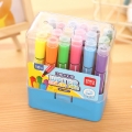 得力儿童可水洗水彩笔小学生24色36色幼儿园初学者用带印章彩笔专70653(18色蓝色外壳)